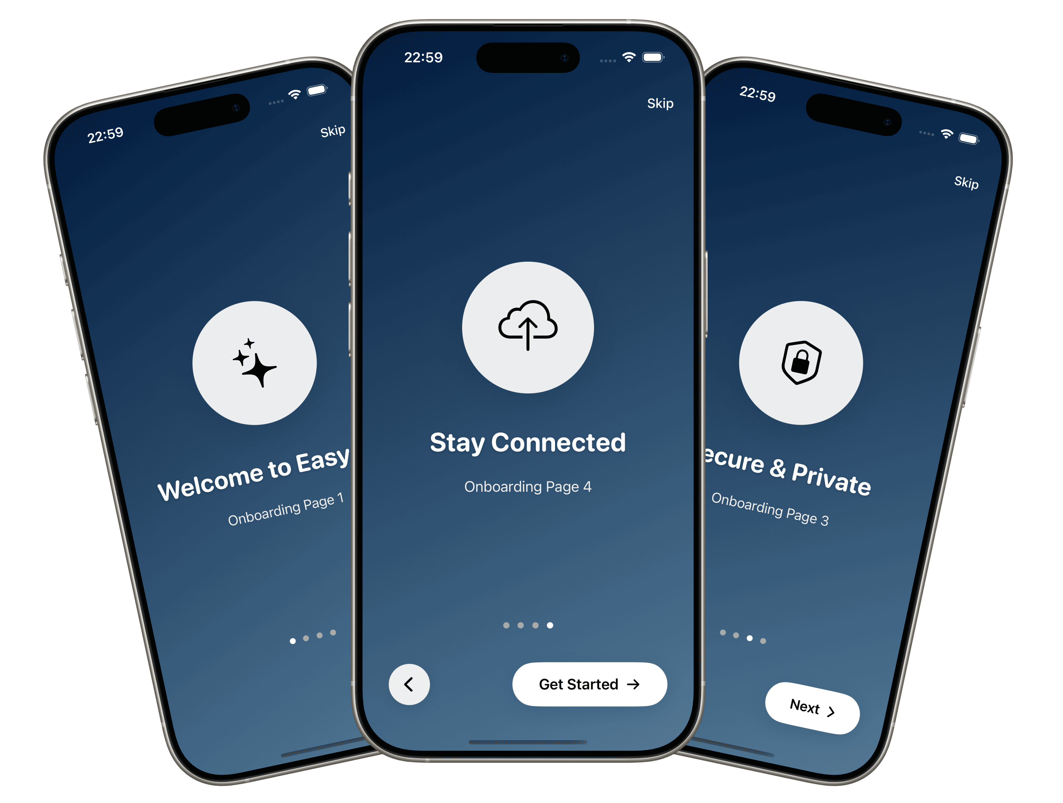 SwiftUI onboarding screen template with interactive animations